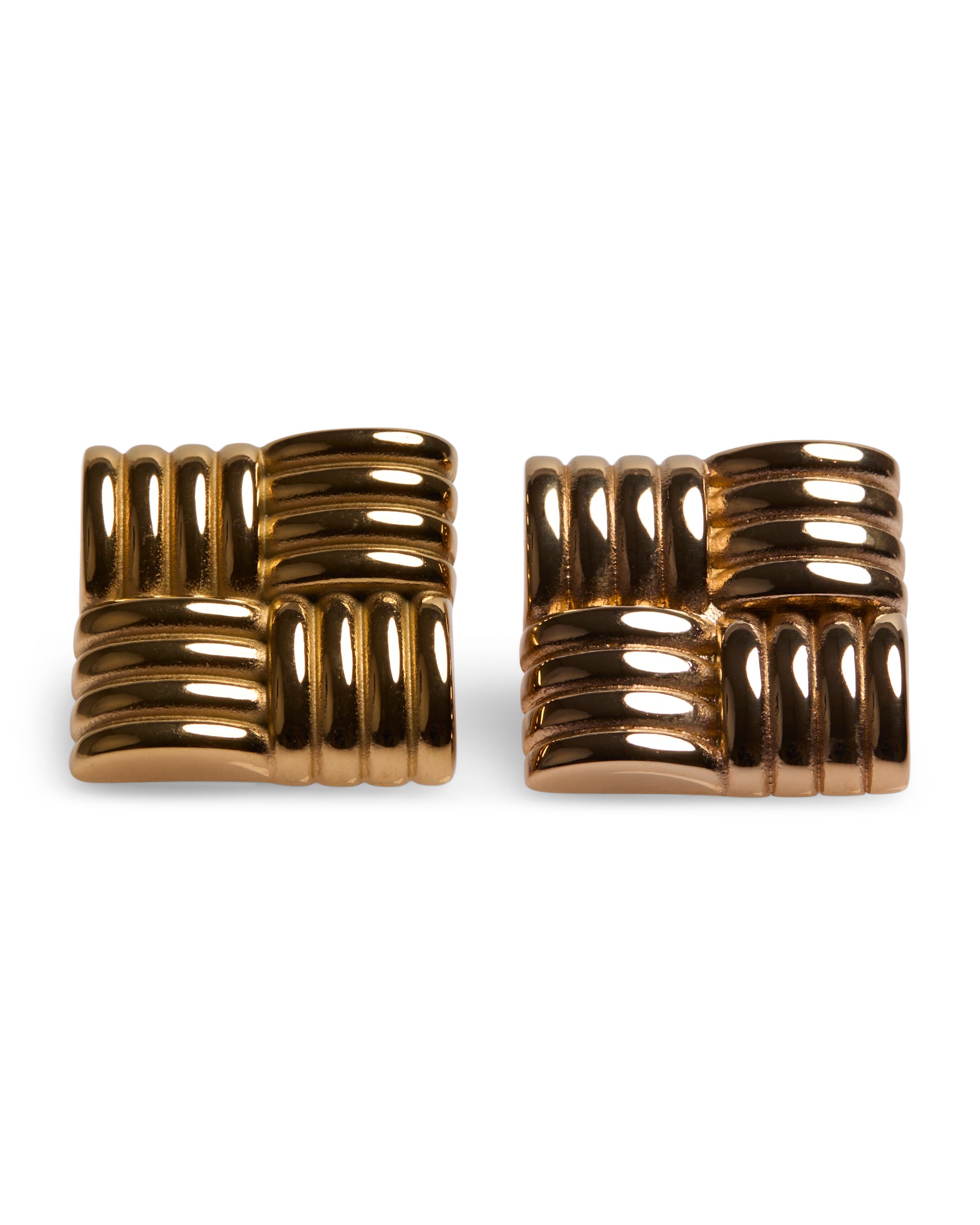 1975 Collection Waffle Square Earrings
