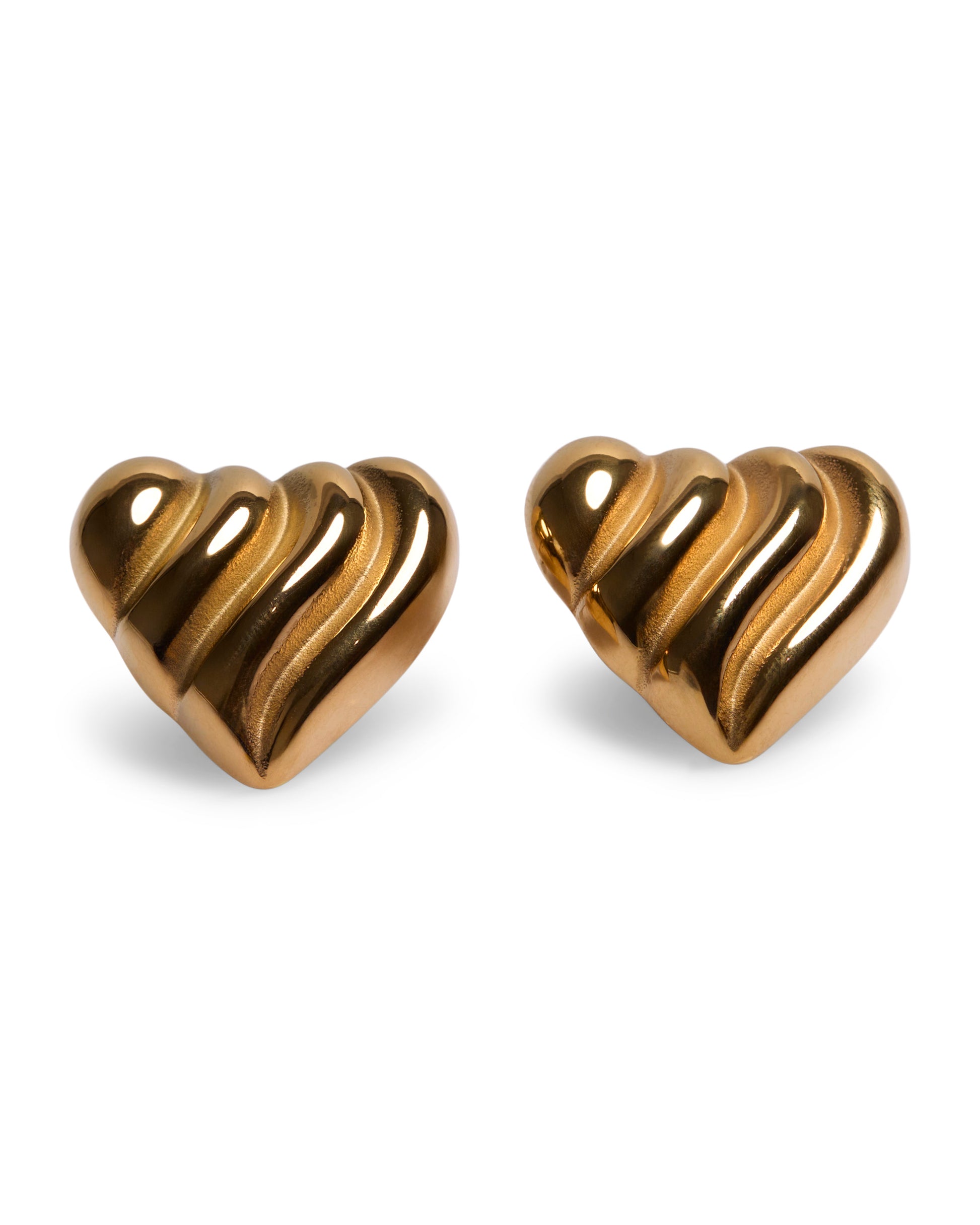 1975 Collection Ribbed Heart Earrings