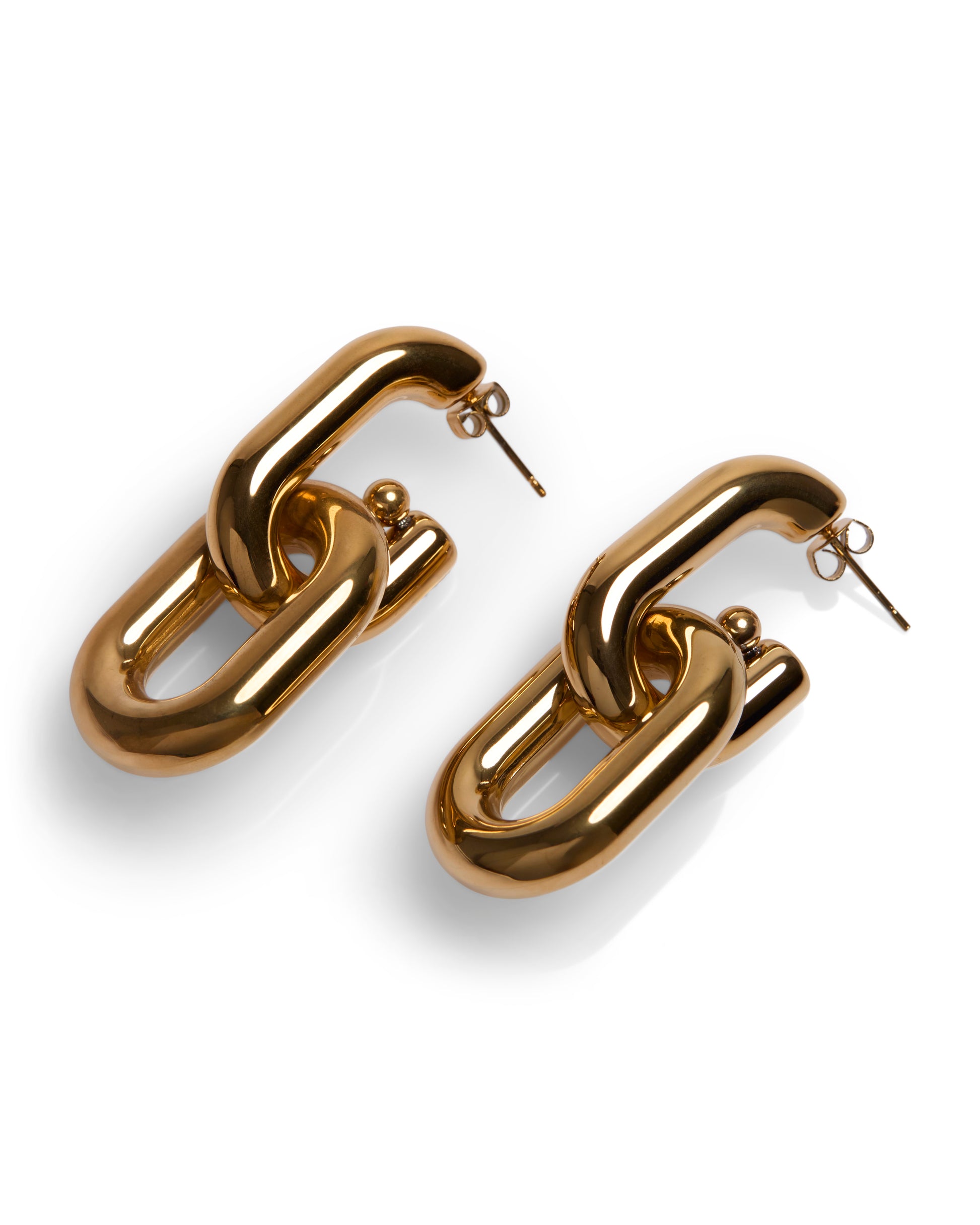 1975 Collection Gold Chunky Chain-Link Earrings