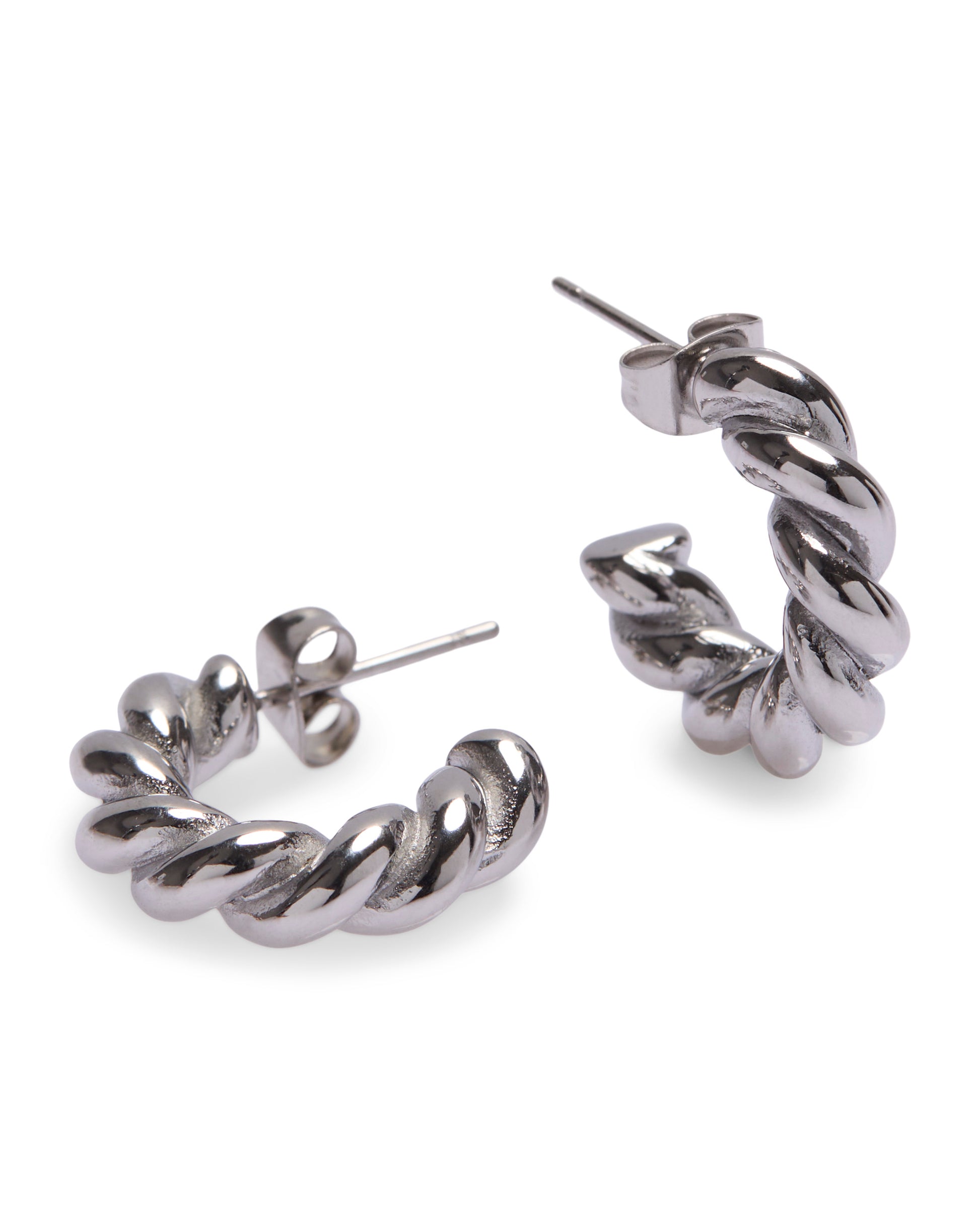 1975 Collection Small Sliver Twisted Everyday Hoops