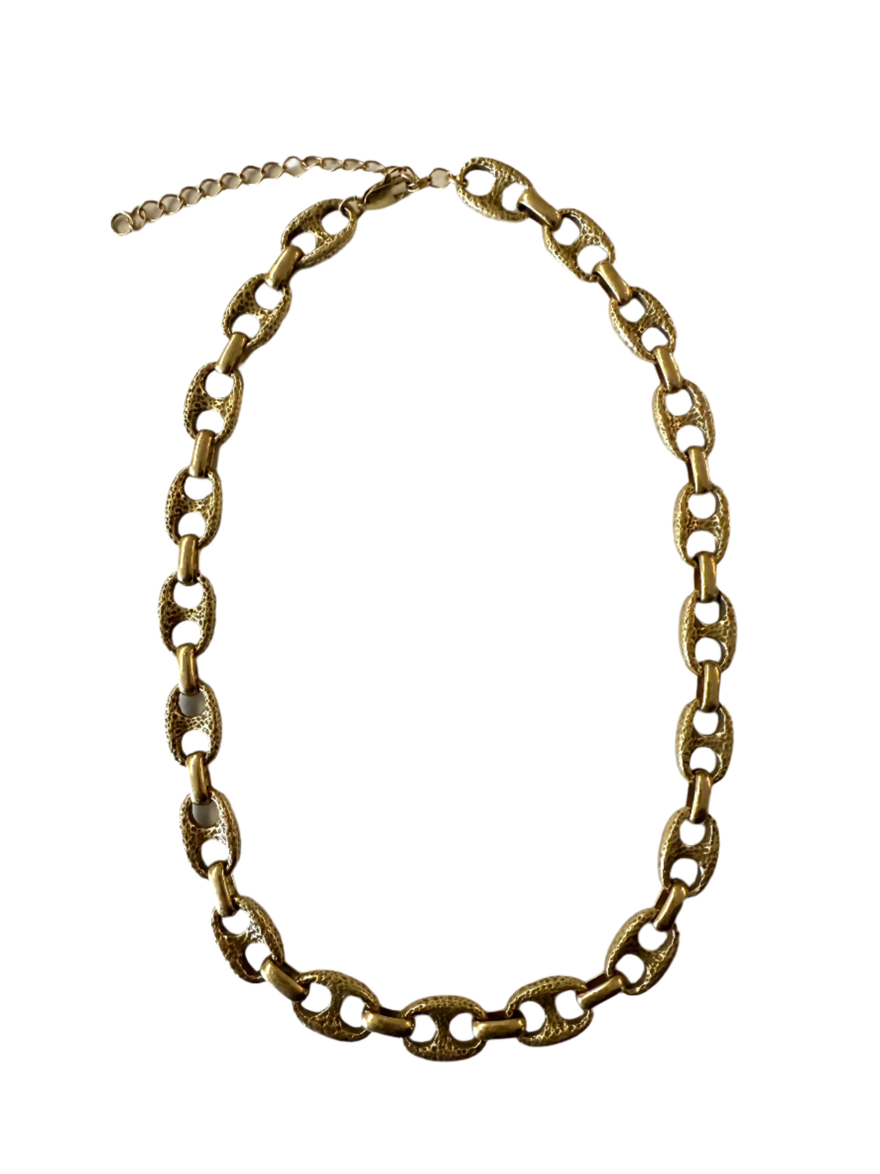 1975 Collection Chunky Mariner Link Necklace in Matte Gold