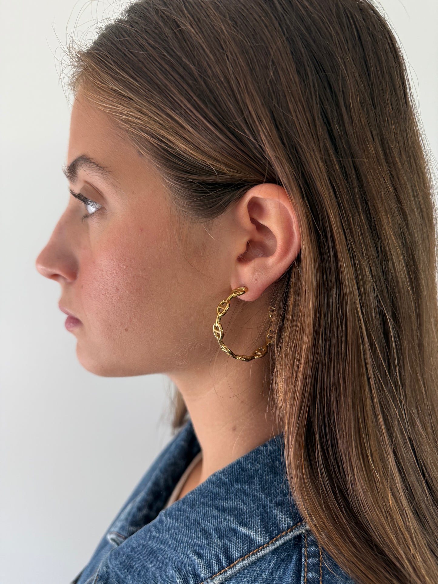 1975 Collection Gold Mariner Link Hoops