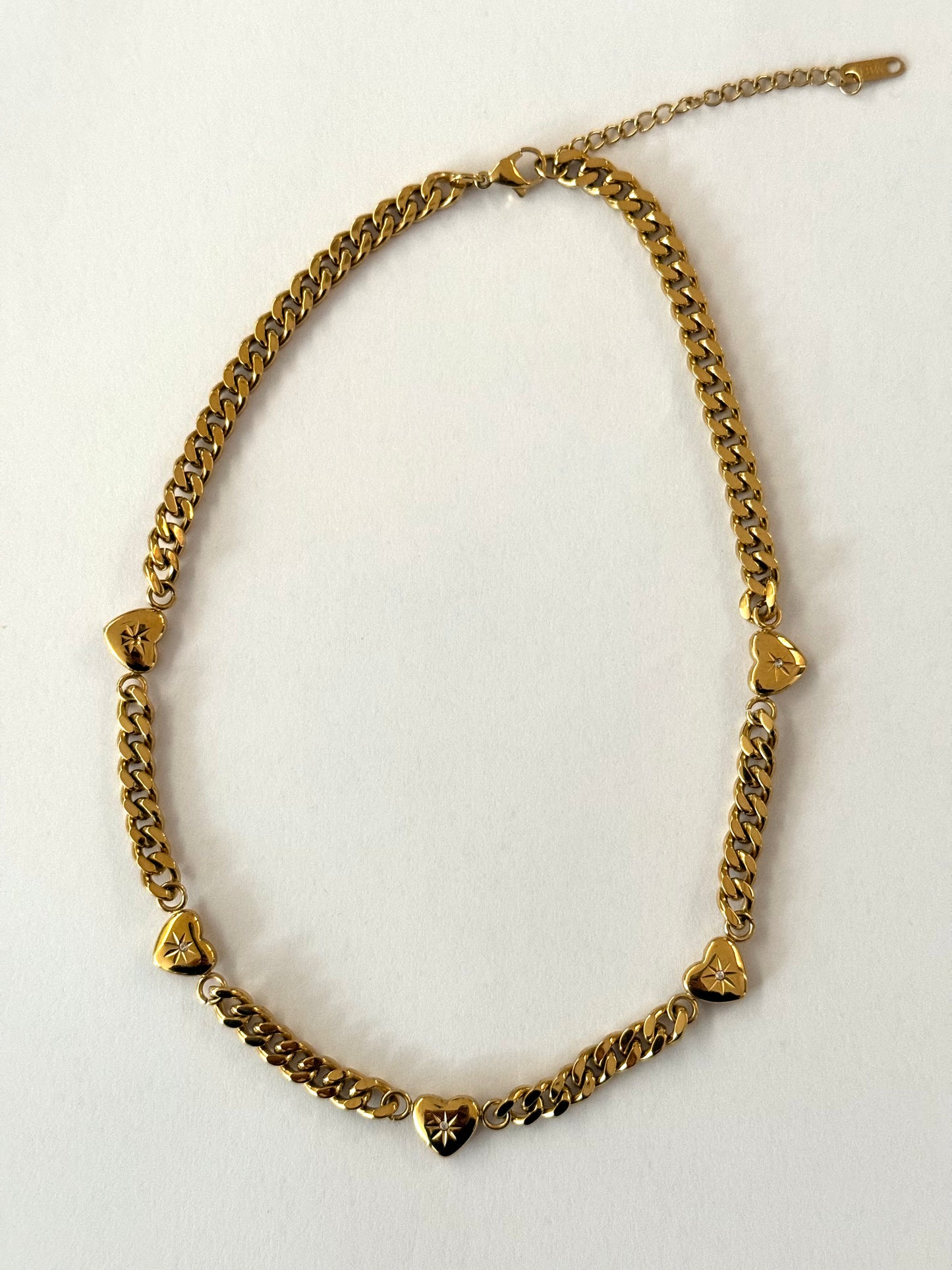 1975 Collection Gold Five Heart Necklace