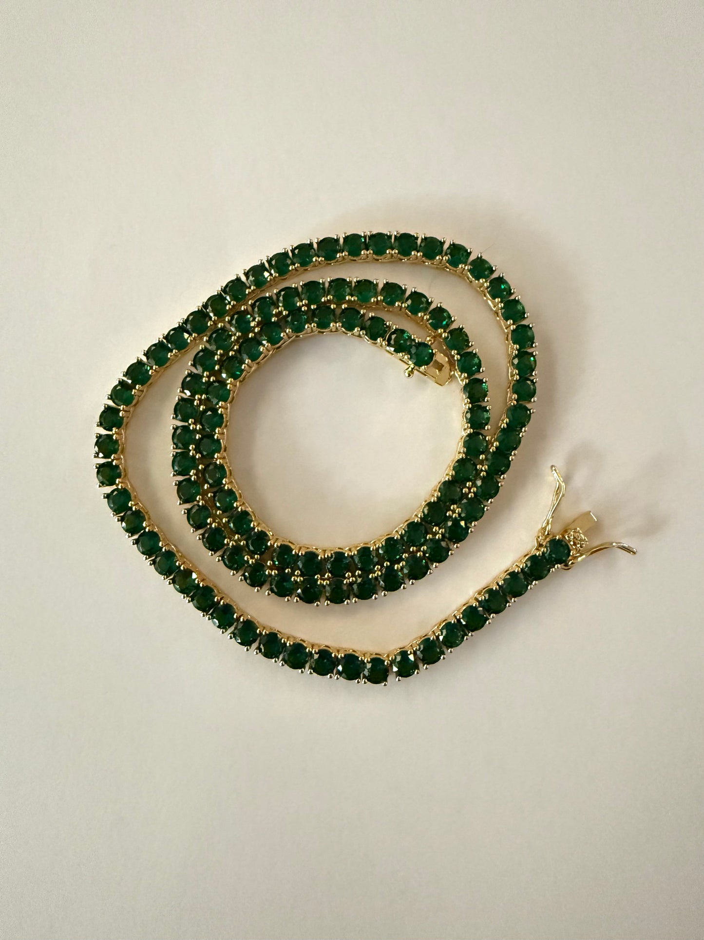 1975 Collection Emerald Green Tennis Necklace