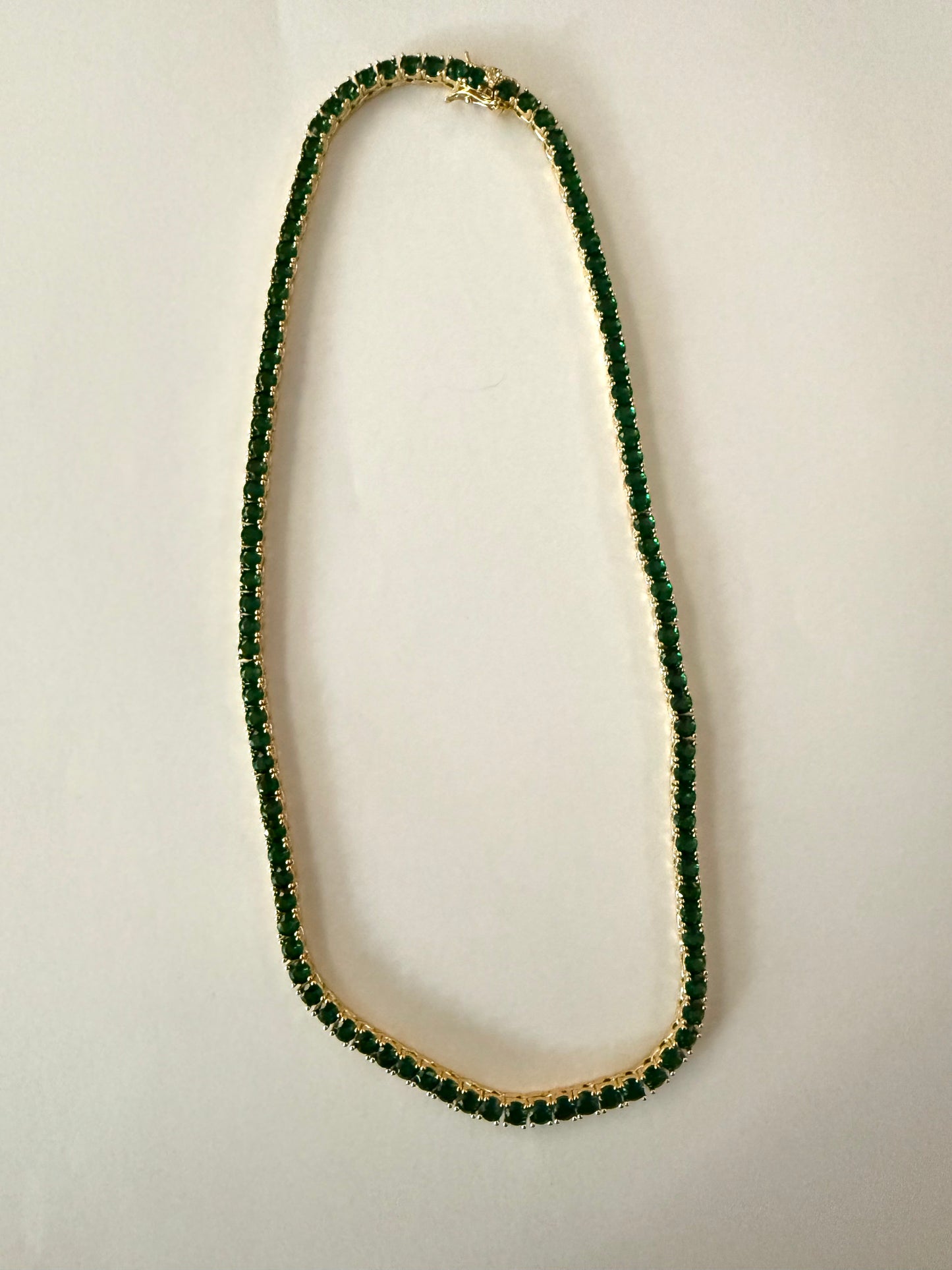 1975 Collection Emerald Green Tennis Necklace