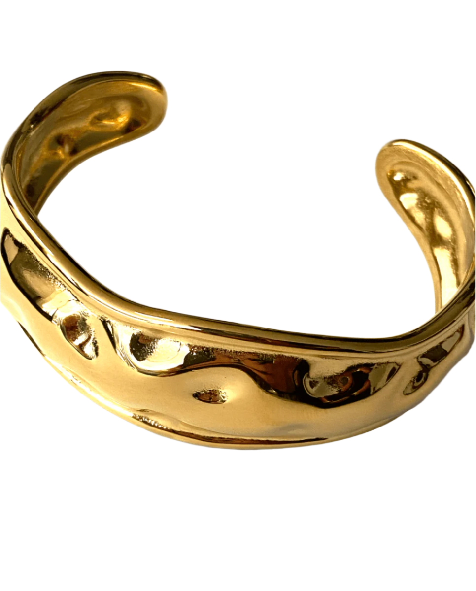 1975 Collection Bold Gold Hammered Cuff - 1975 Collection