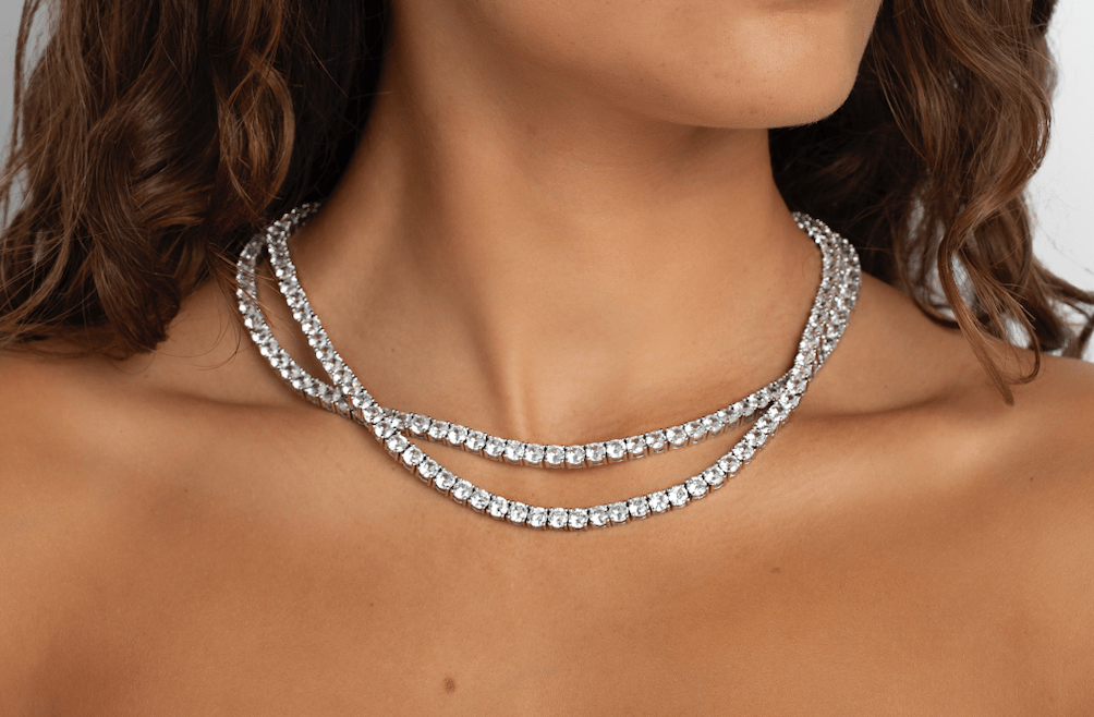 1975 Collection Diamante Tennis Necklace - 1975 Collection