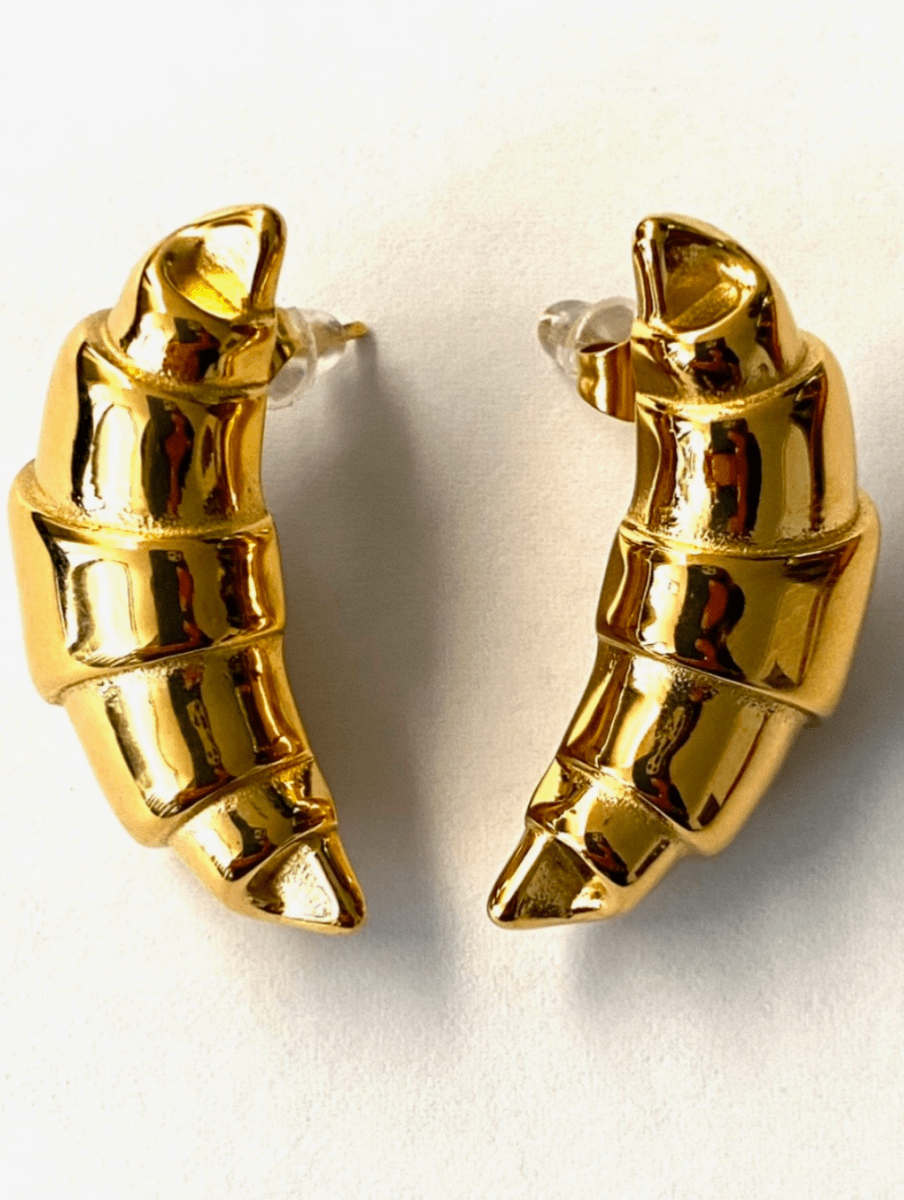 1975 Collection Gold Croissant Earrings - 1975 Collection