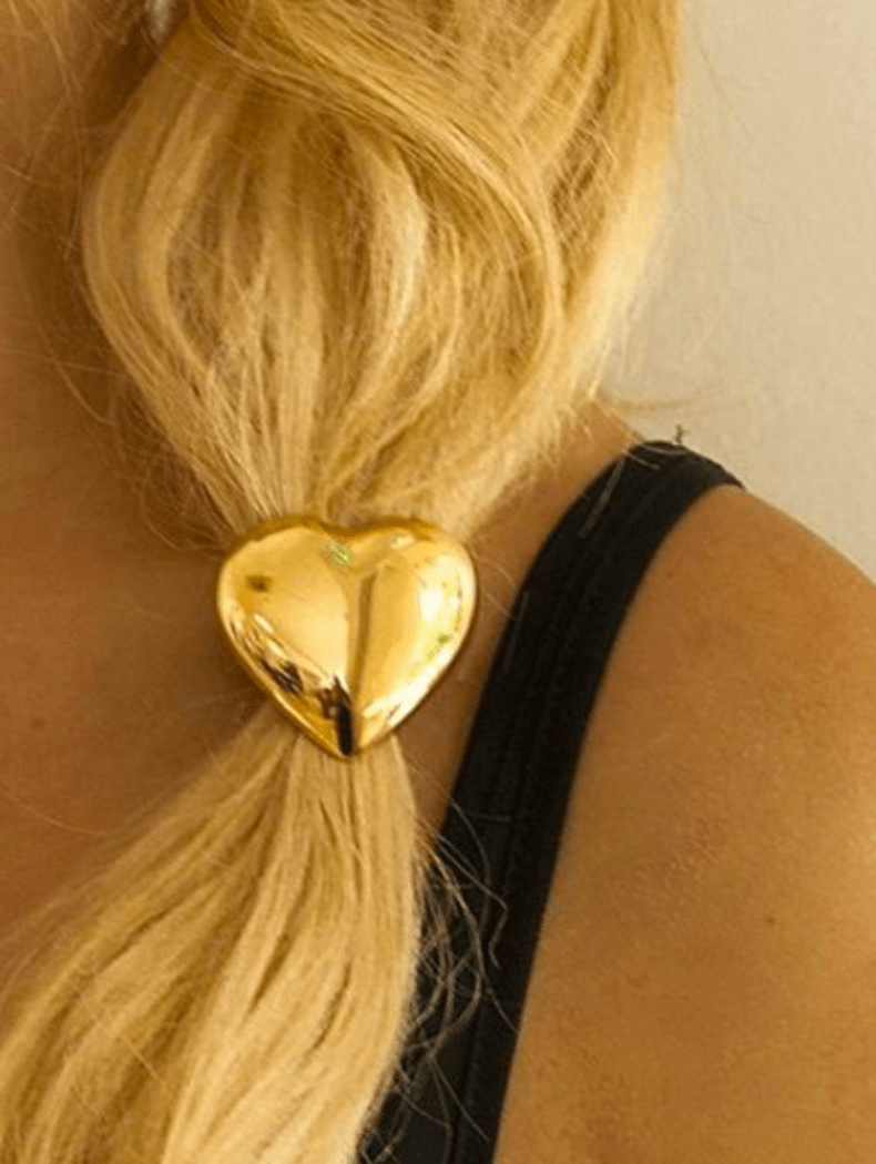 1975 Collection Gold Heart Hair Elastic - 1975 Collection