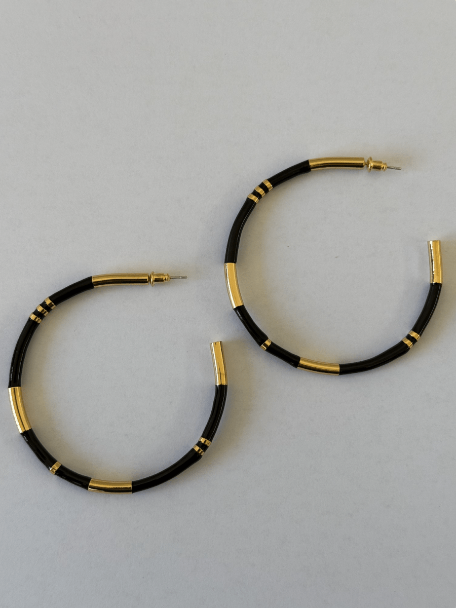 1975 Collection - Large Enamel Hoop Earrings - 1975 Collection