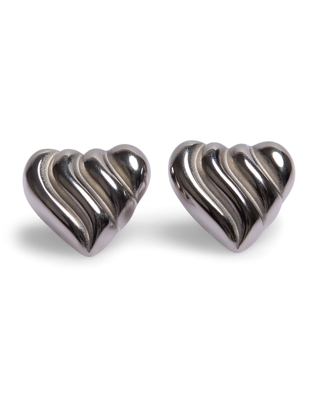 1975 Collection Ribbed Heart Earrings
