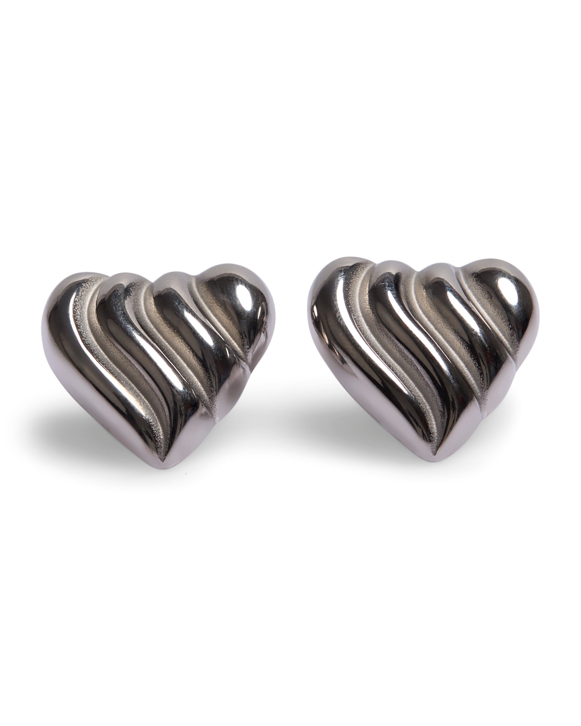 1975 Collection Ribbed Heart Earrings