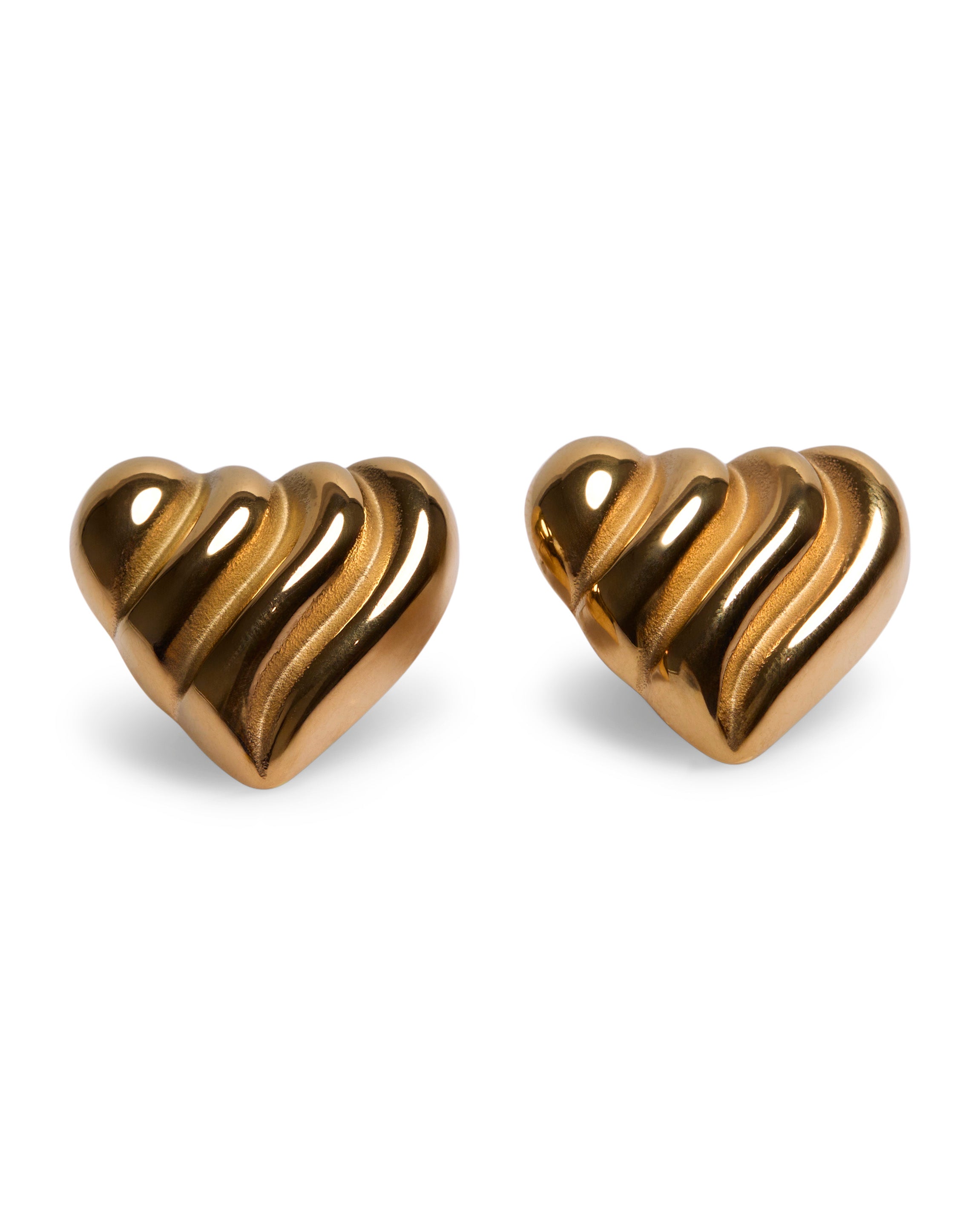 1975 Collection Ribbed Heart Earrings