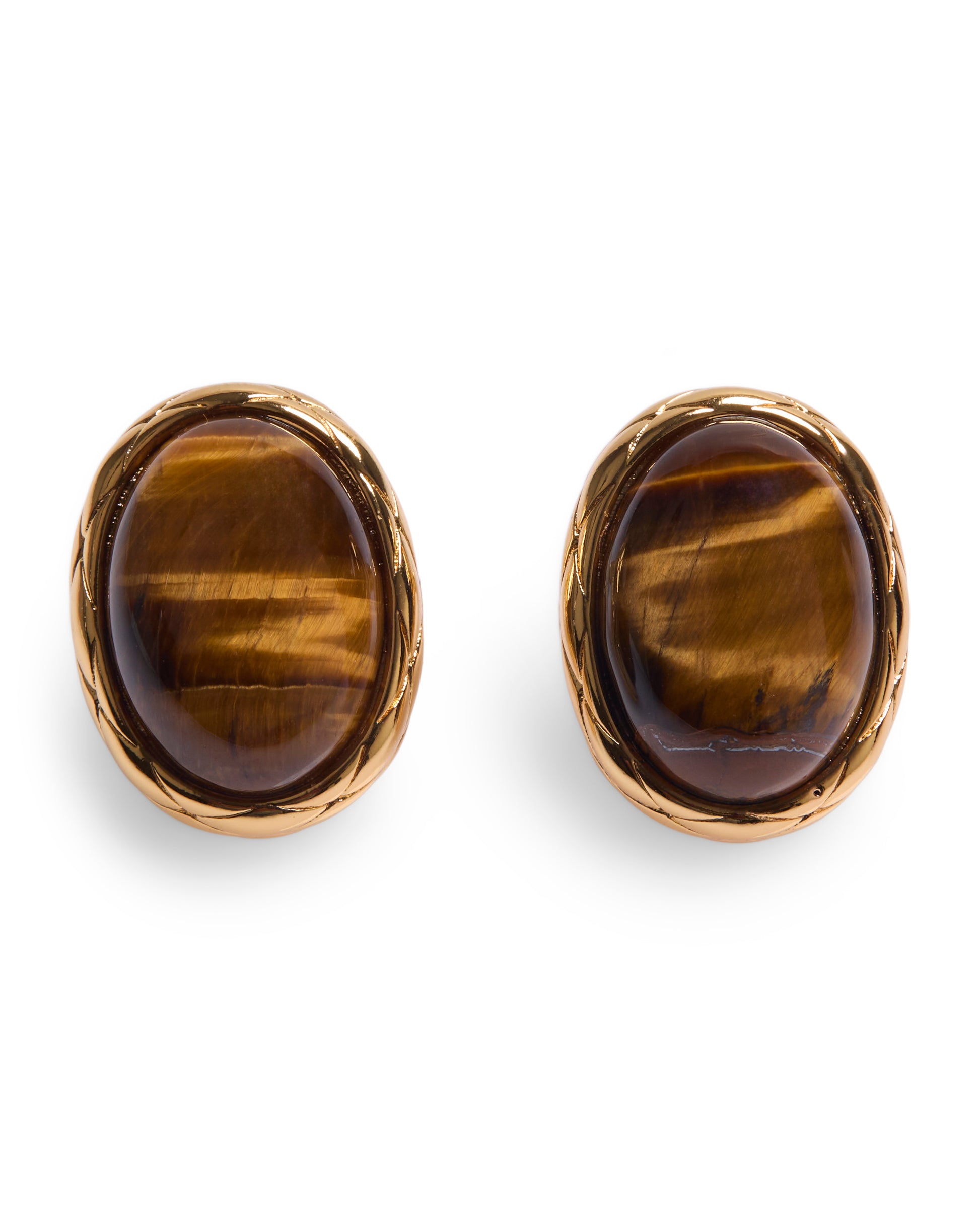 1975 Collection Oval Stone Stud Earrings