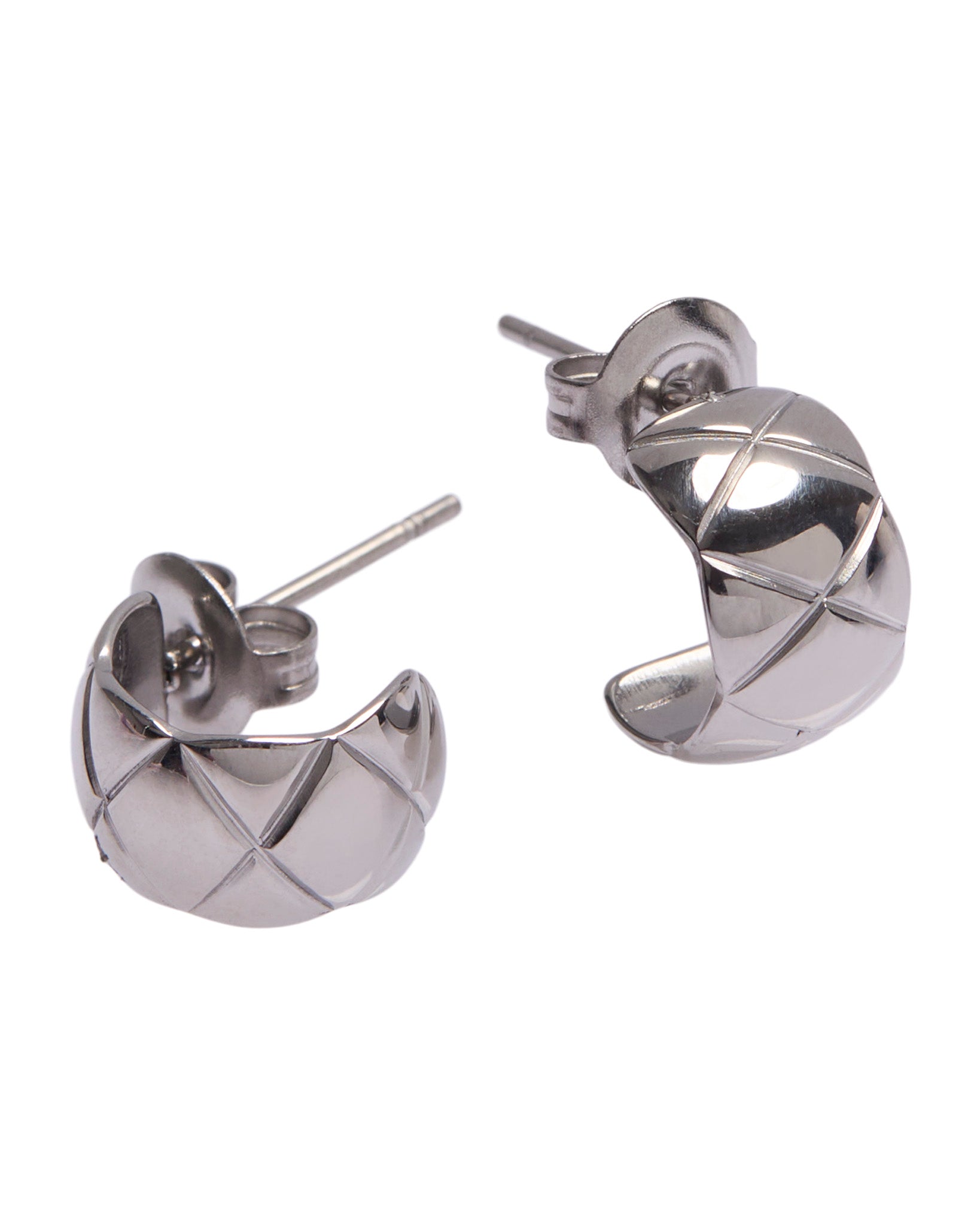 1975 Collection Mini Quilted Huggie Studs
