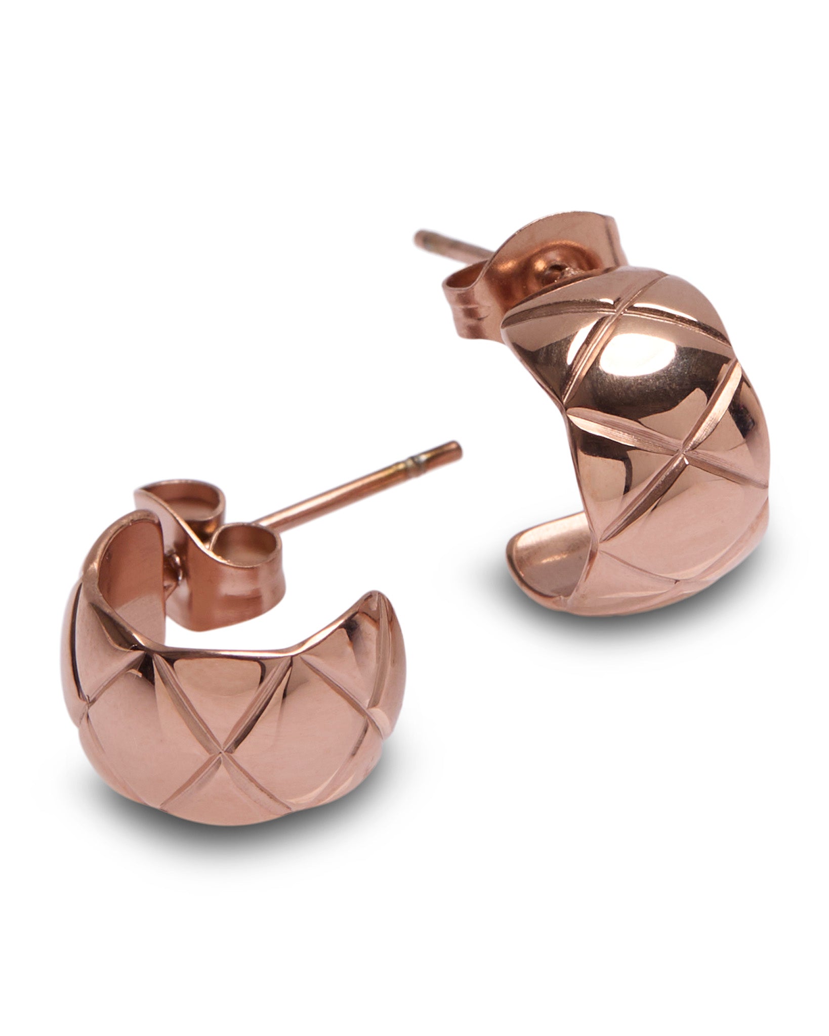 1975 Collection Mini Quilted Huggie Studs
