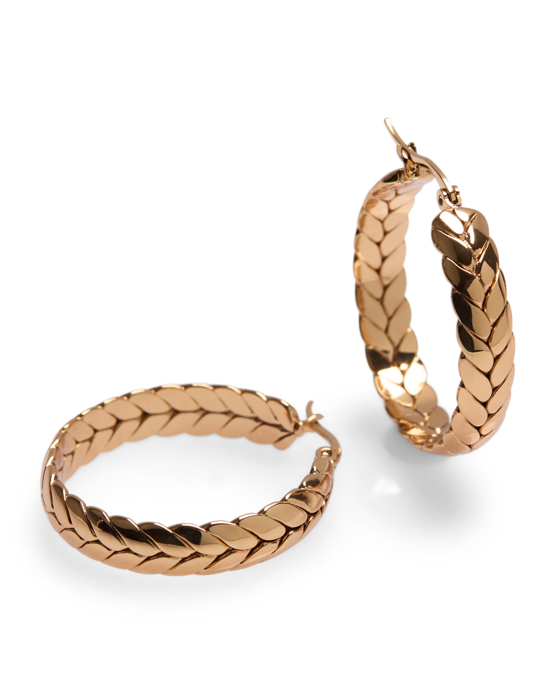 1975 Collection Braided Gold Hoop Earrings