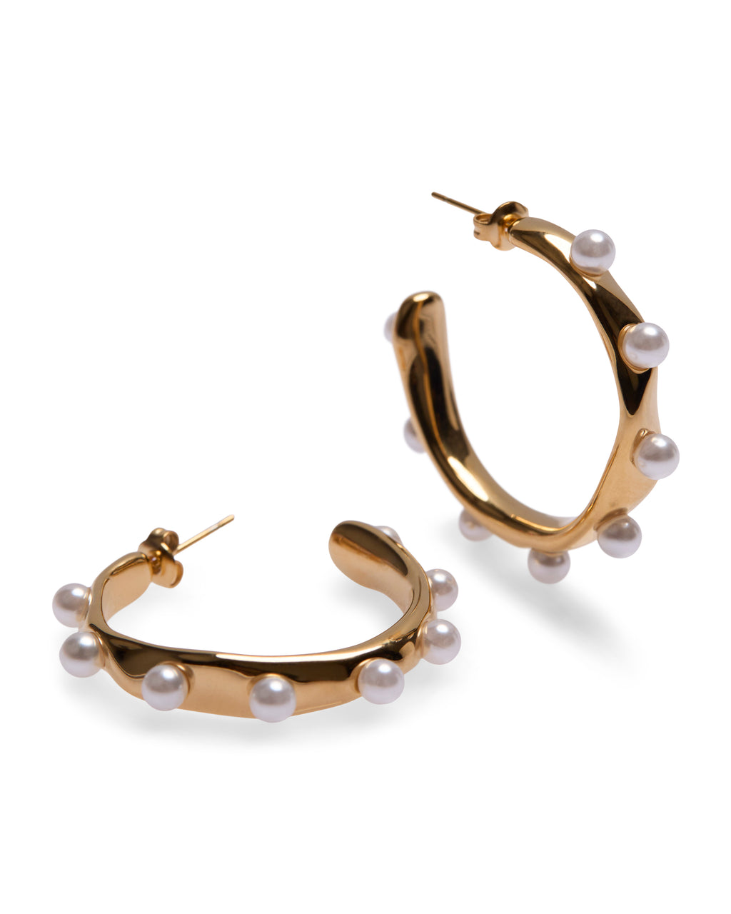 1975 Collection Hoops with Pearls