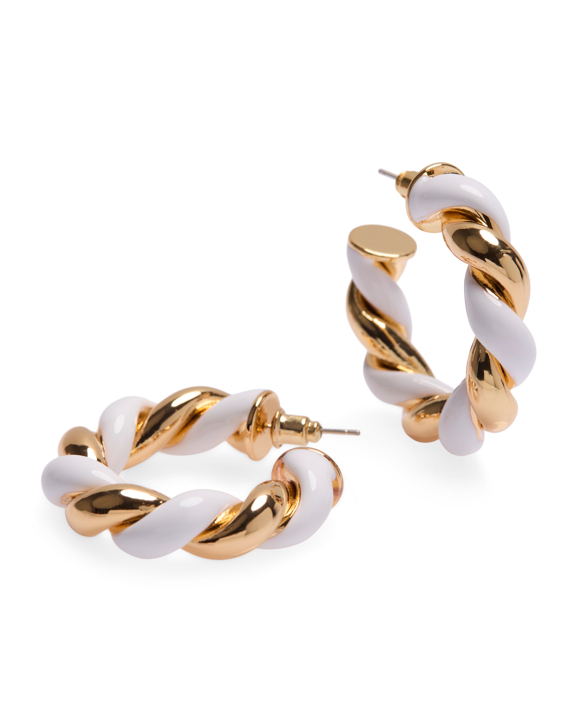 1975 Collection Enamel & Gold Twist Hoops