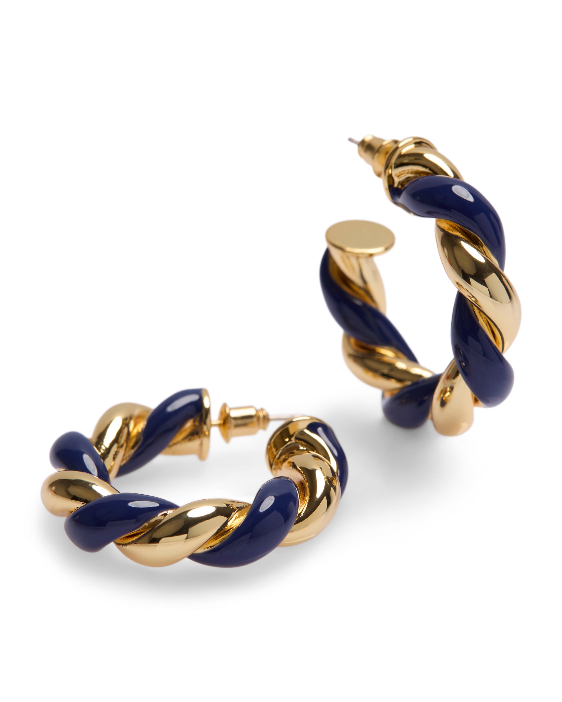 1975 Collection Enamel & Gold Twist Hoops