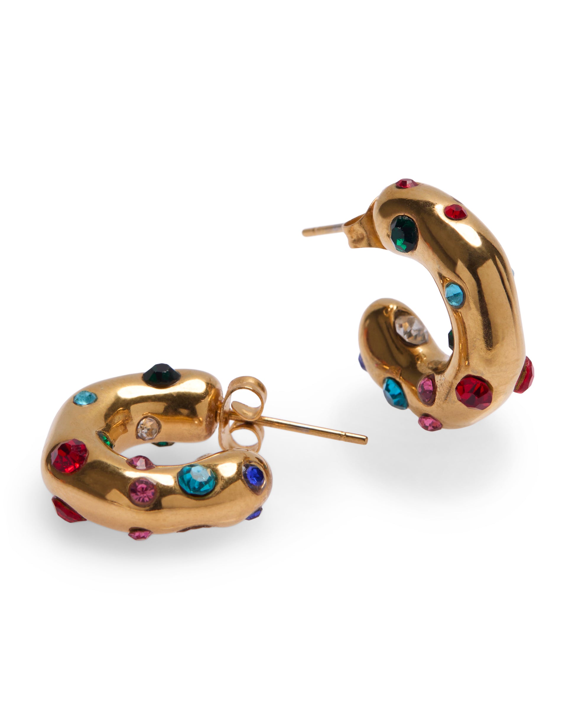 1975 Collection Gold Multicolour Gemstone Earrings