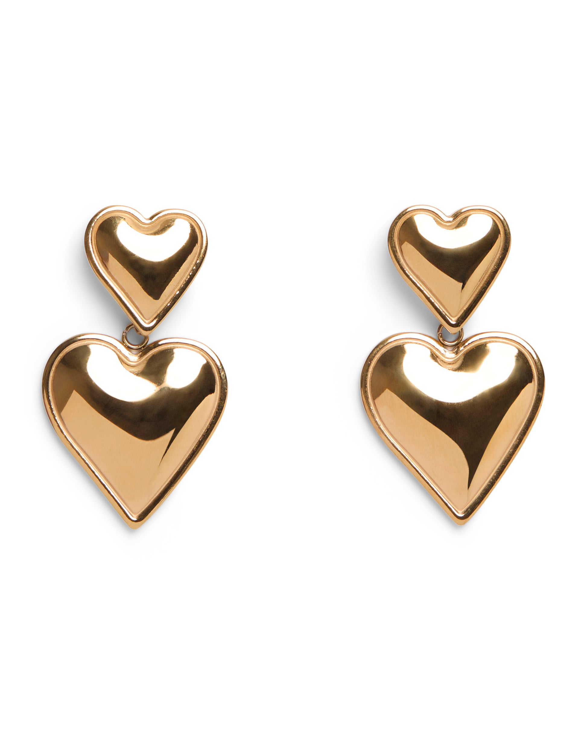 1975 Collection - Double Heart Drop Earrings