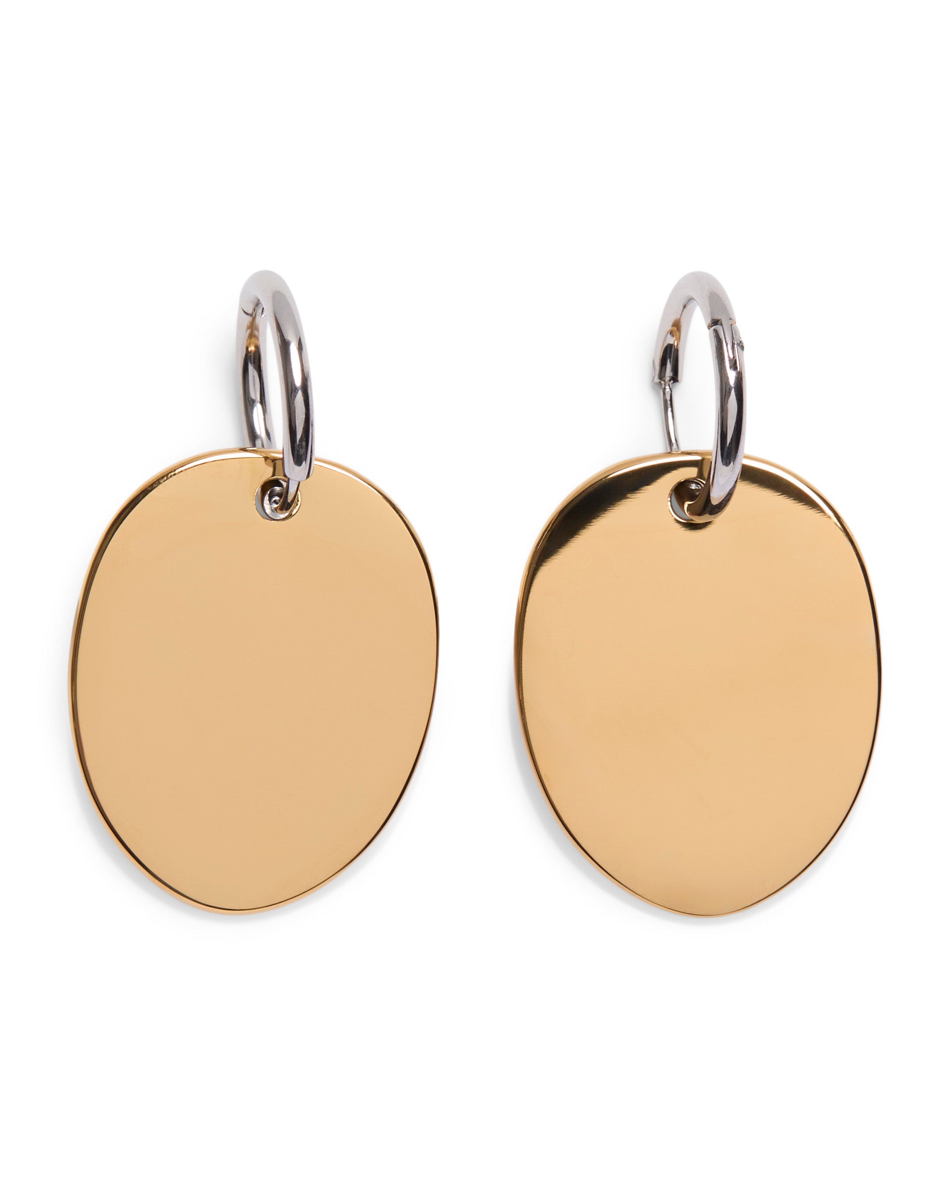 1975 Collection Gold & Silver Disc Drop Earrings