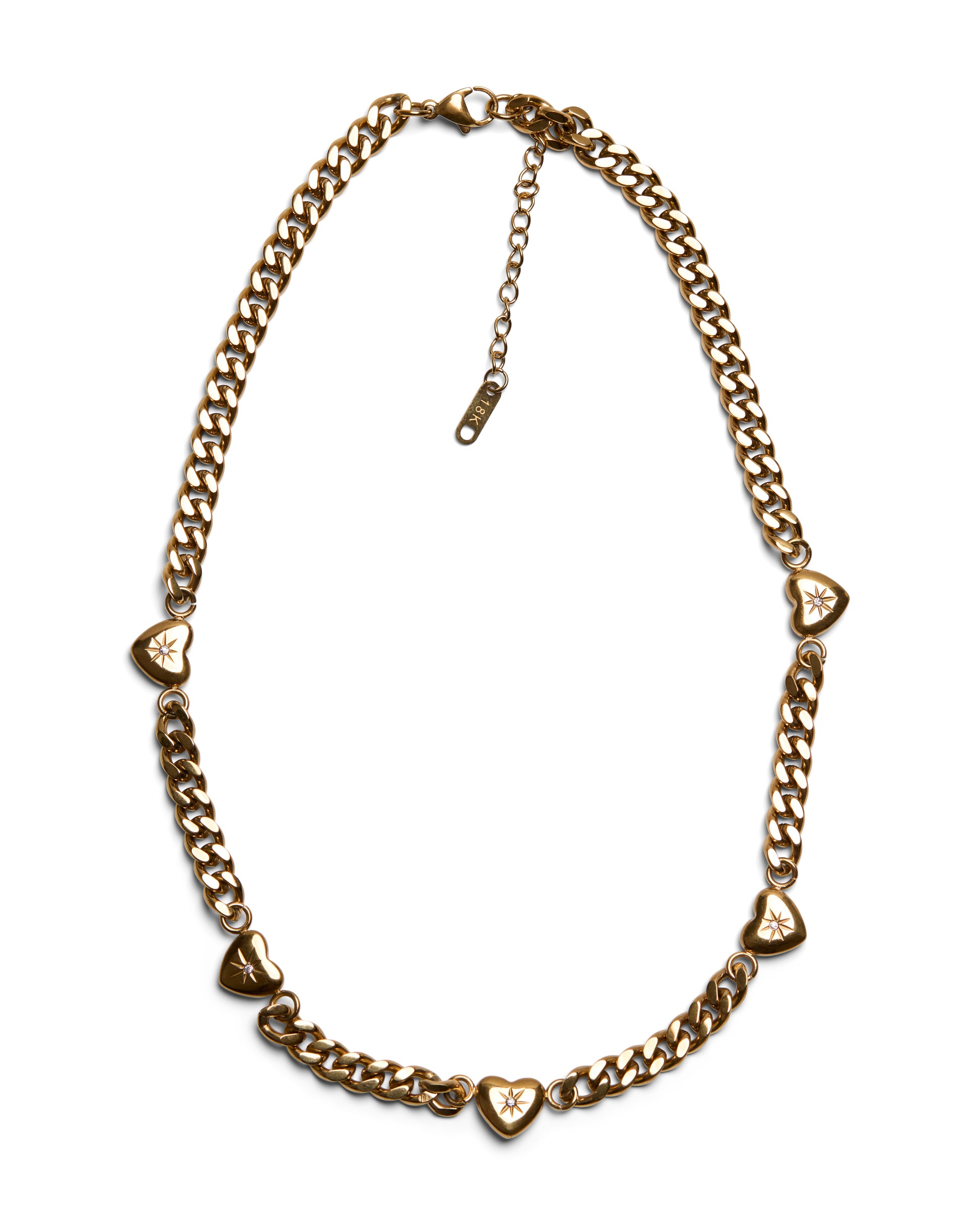 1975 Collection Gold Five Heart Necklace