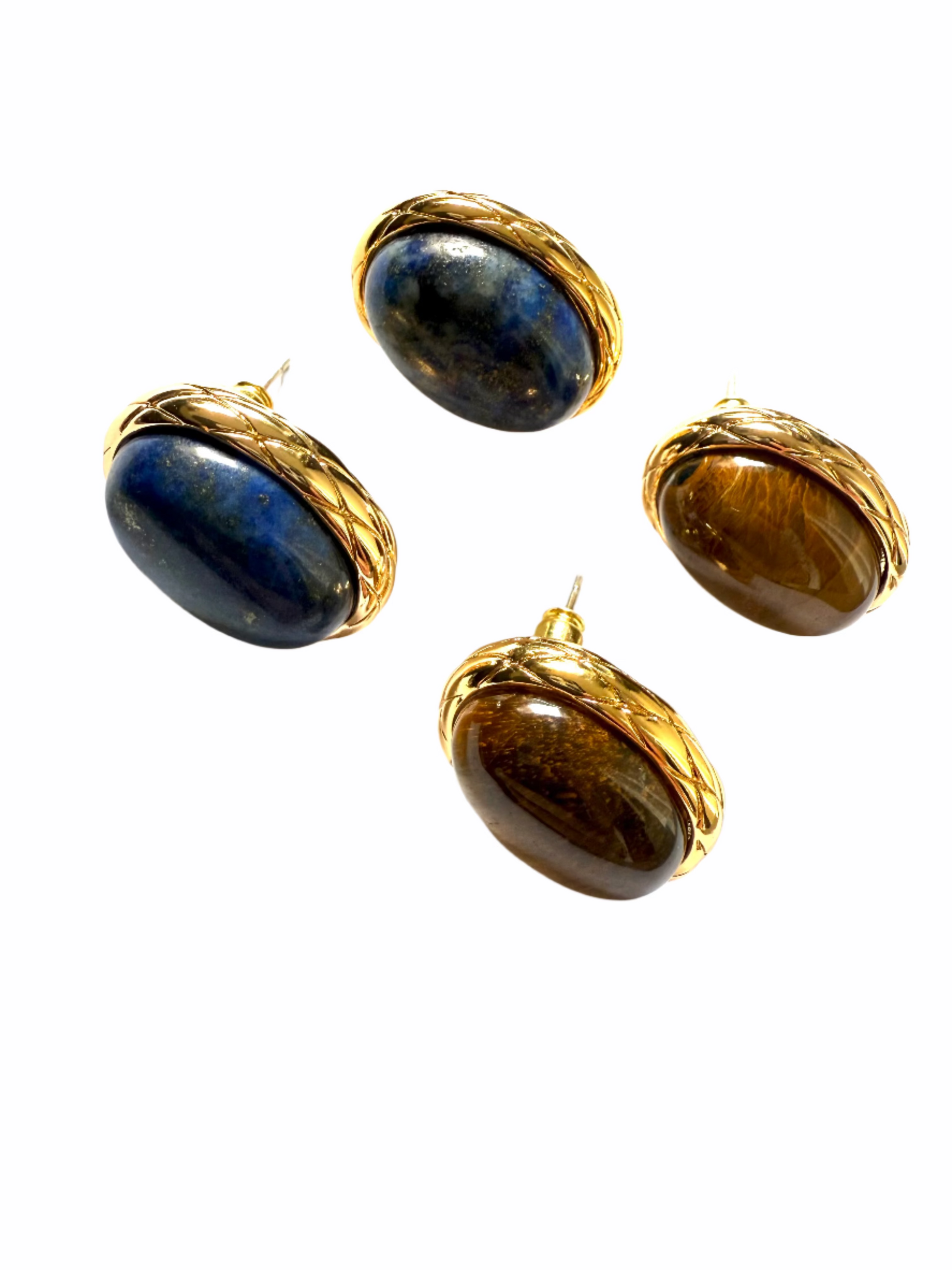 1975 Collection Oval Stone Stud Earrings