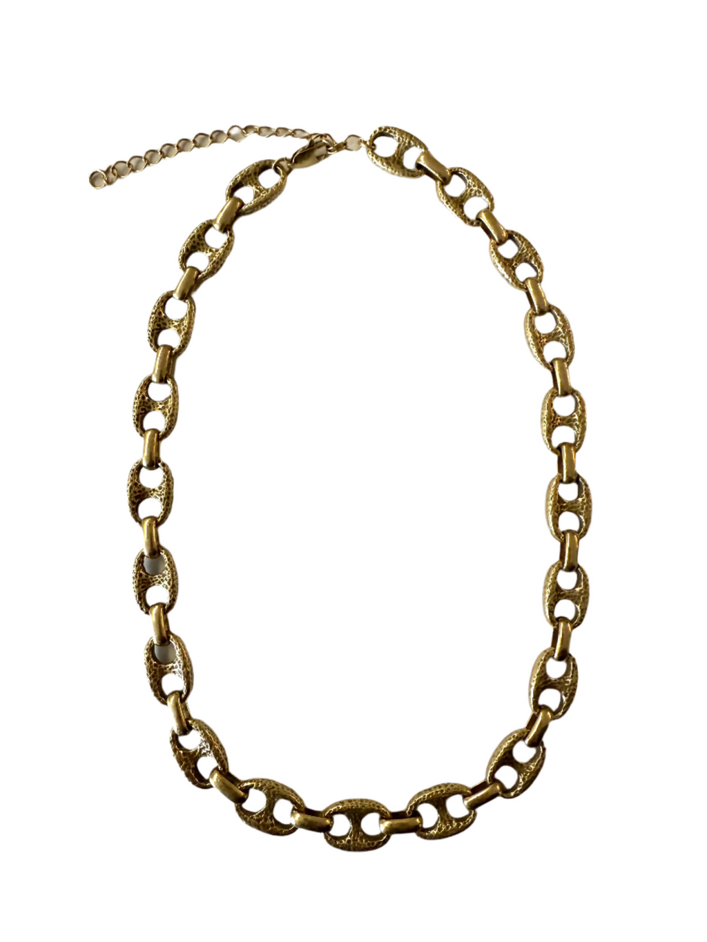 1975 Collection Chunky Mariner Link Necklace in Matte Gold