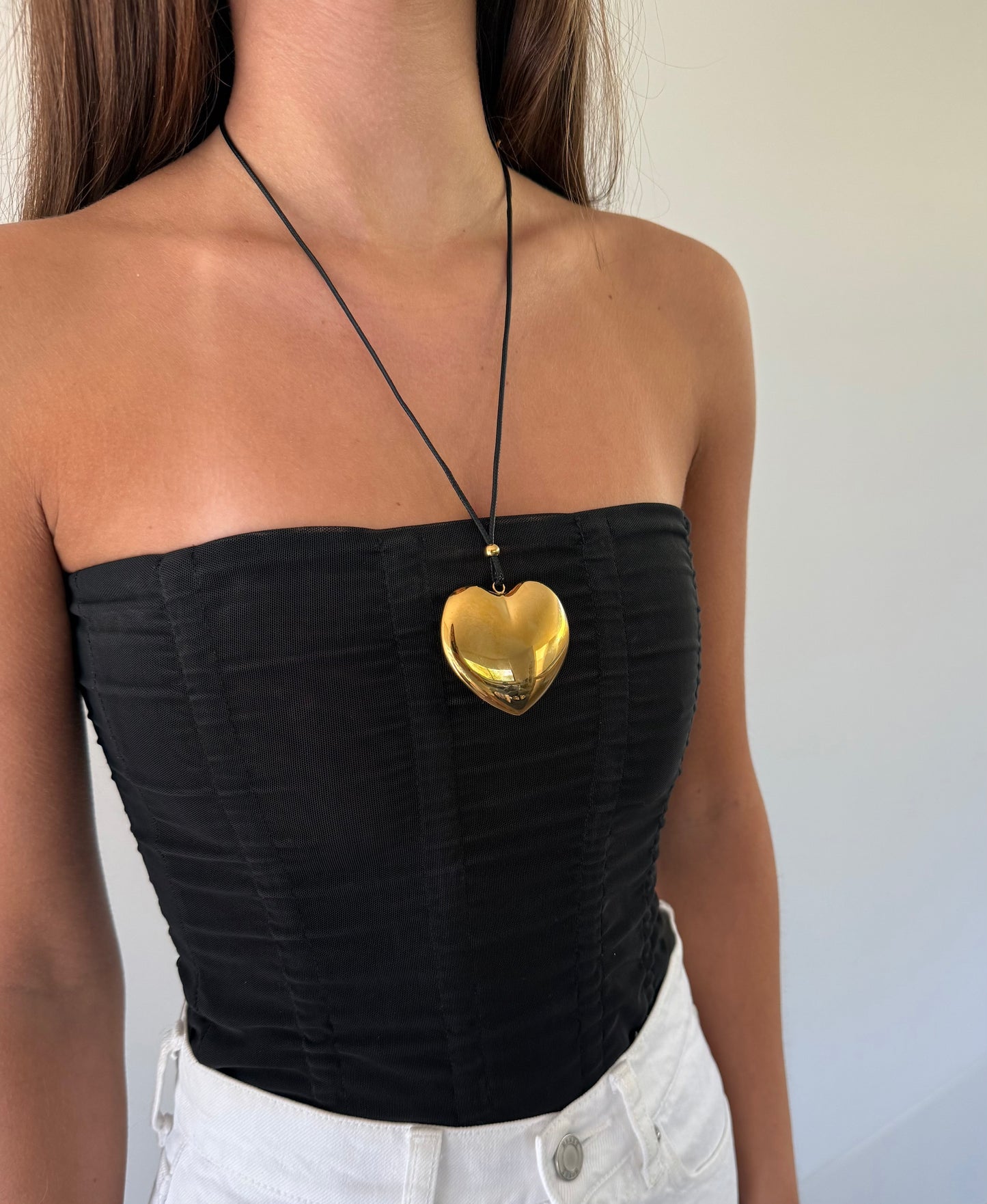 1975 Collection Large Gold Heart Pendant Necklace