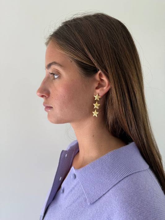 1975 Collection Gold Star Drop Earrings