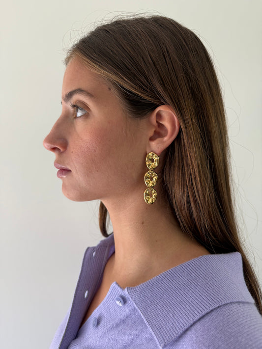 1975 Collection Gold Organic Donut Drop Earrings