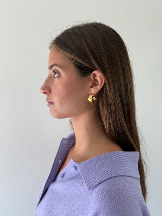 1975 Collection Gold Quilted Hoop Earrings