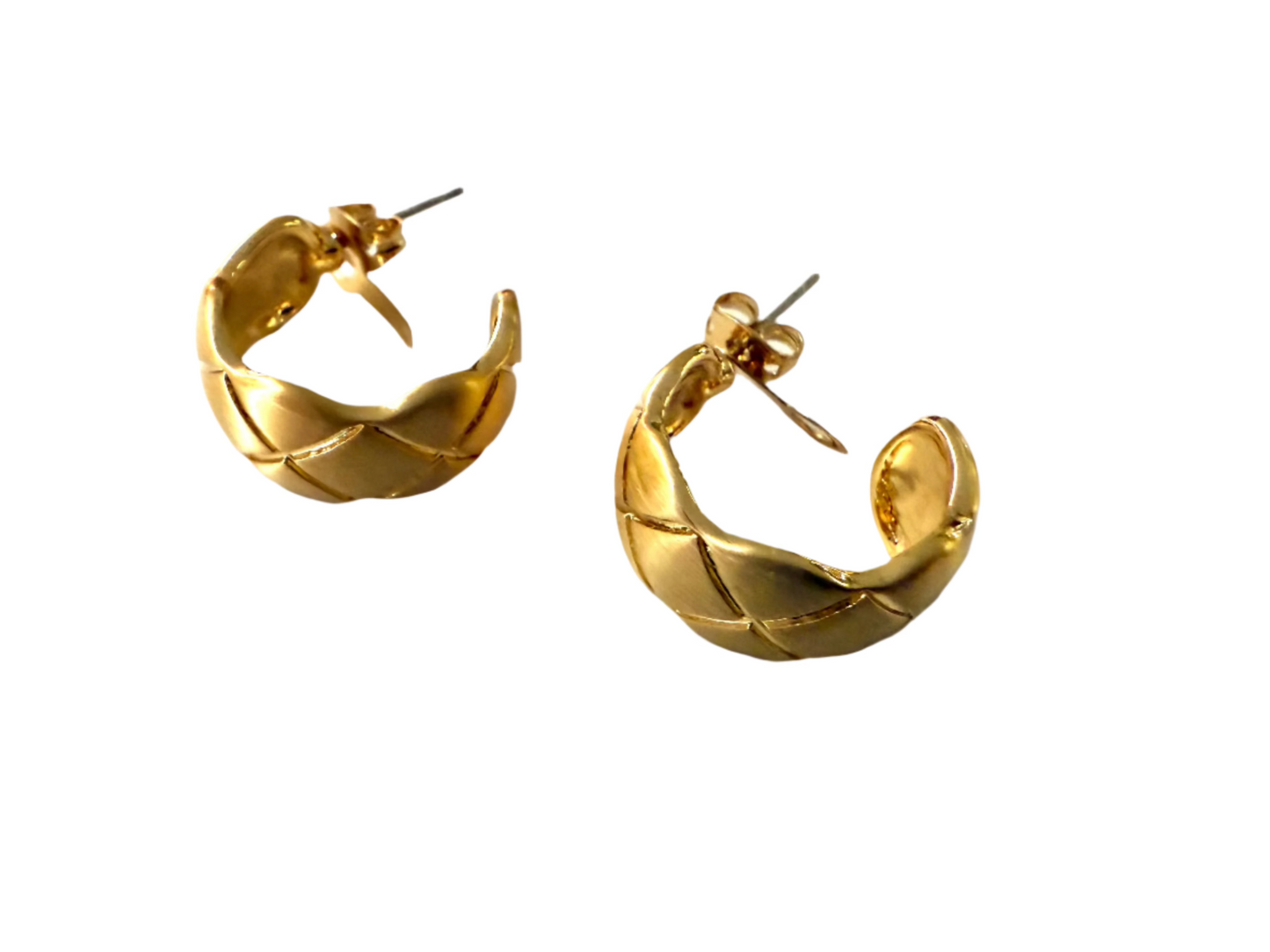 1975 Collection Gold Quilted Hoop Earrings