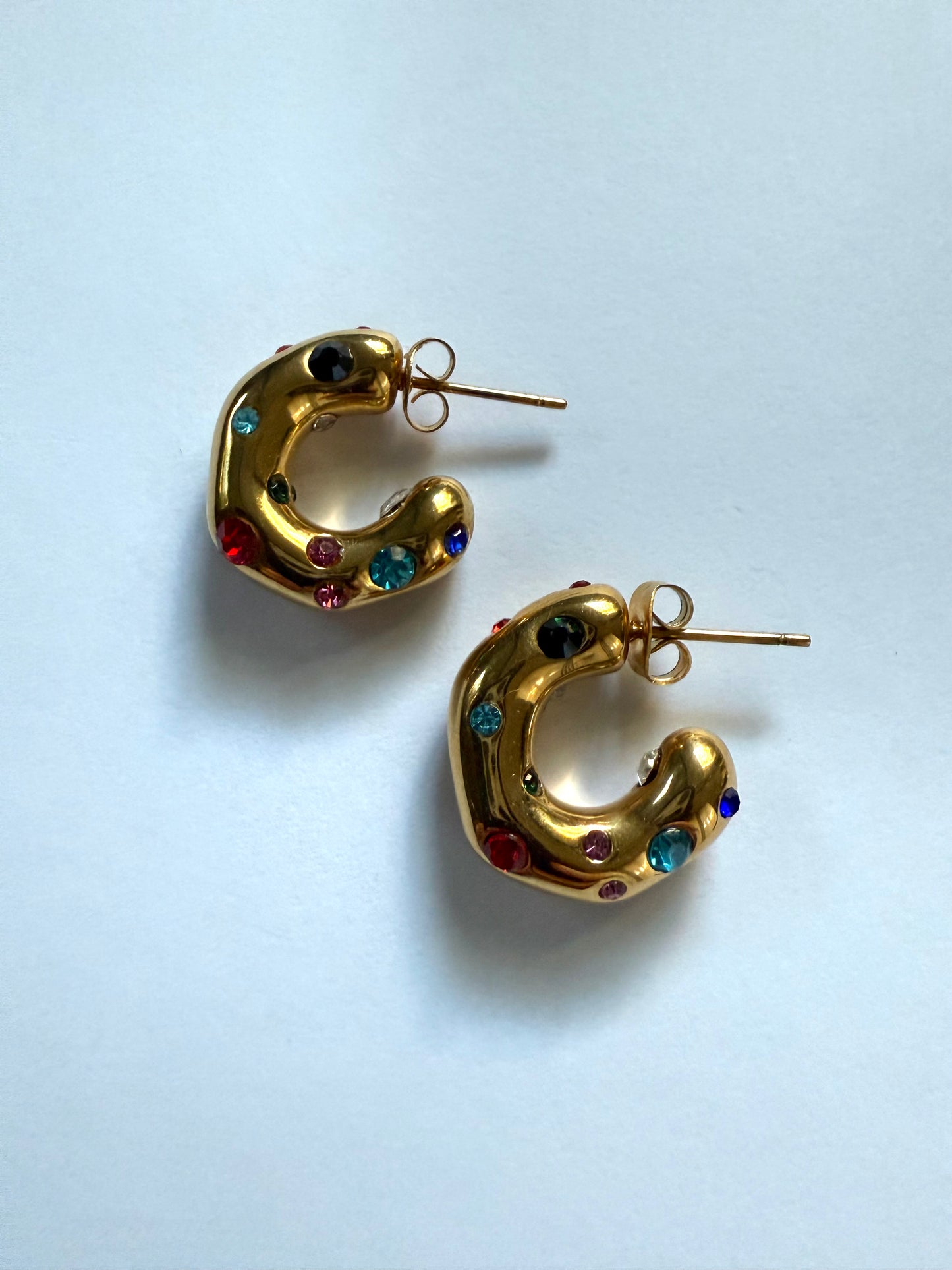 1975 Collection Gold Multicoloured gemstone earrings