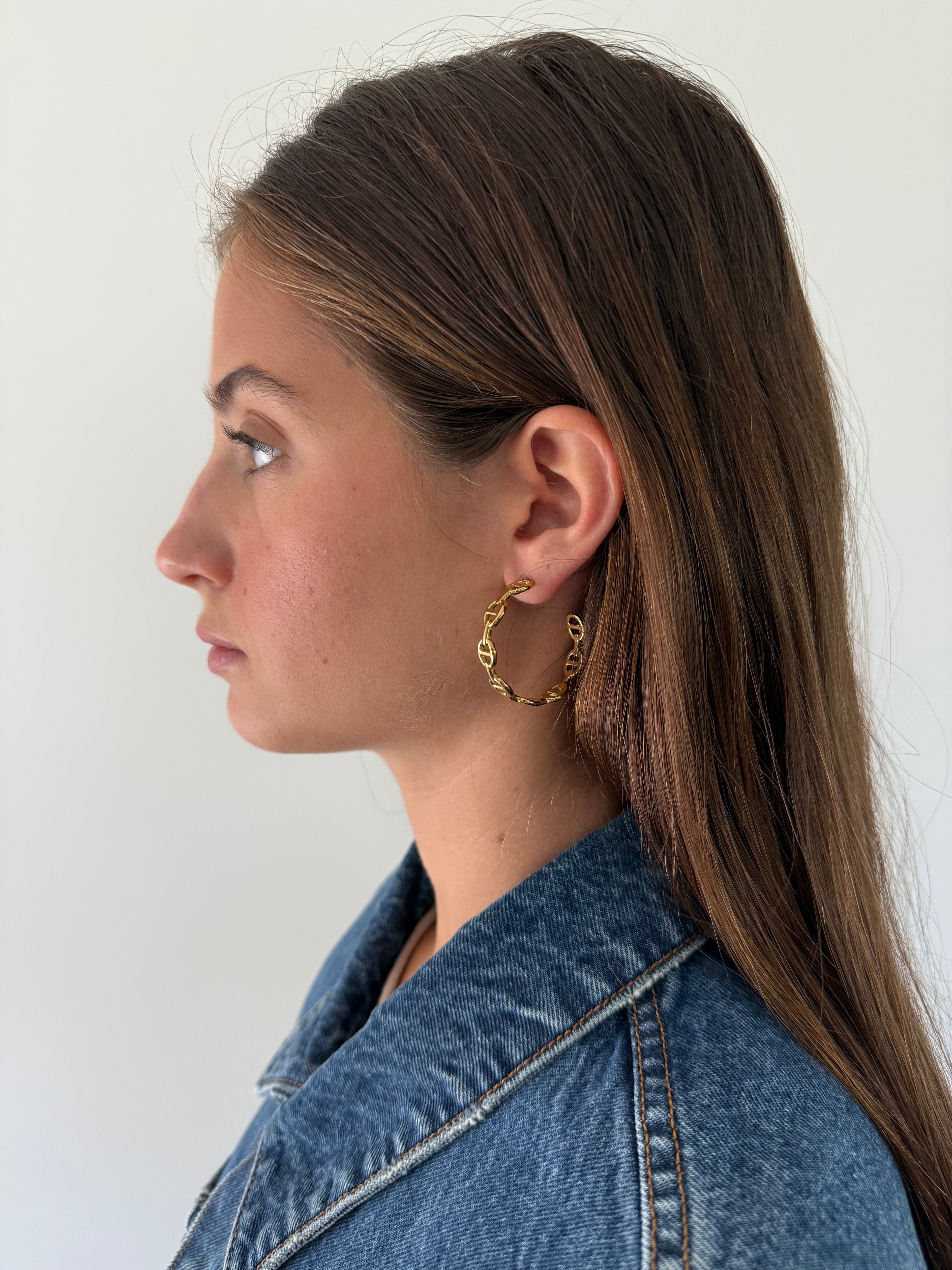 1975 Collection Gold Mariner Link Hoops
