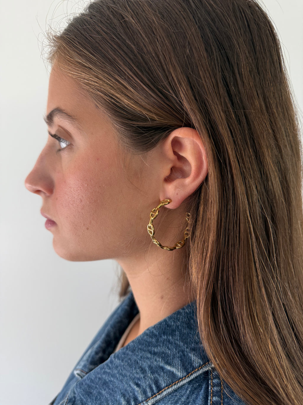 1975 Collection Gold Mariner Link Hoops