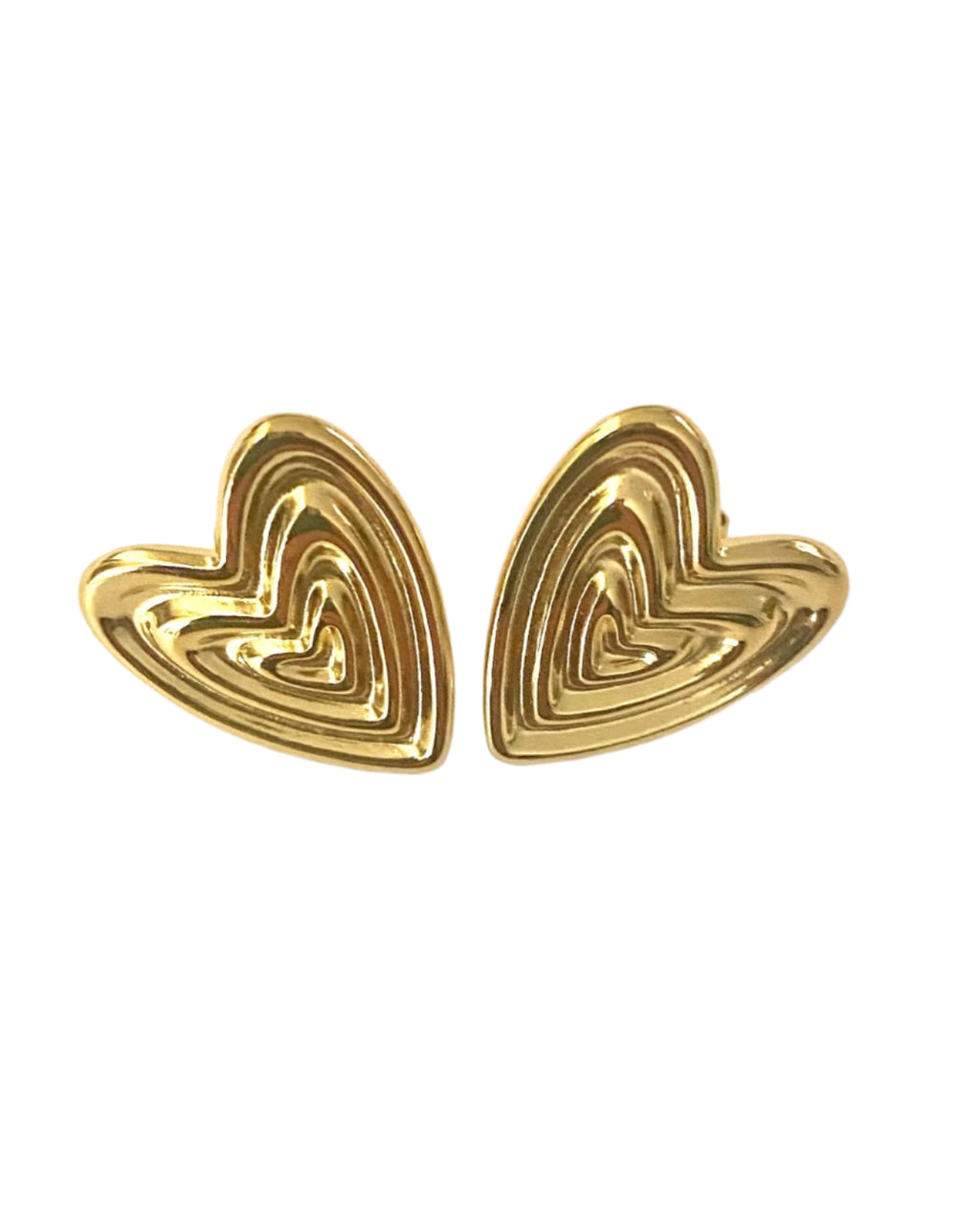 1975 Collection Small Gold Heart Stud Earrings