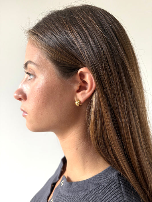 1975 Collection Mini Quilted Huggie Studs