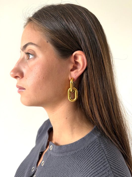 1975 Collection Gold Chunky Chain-Link Earrings