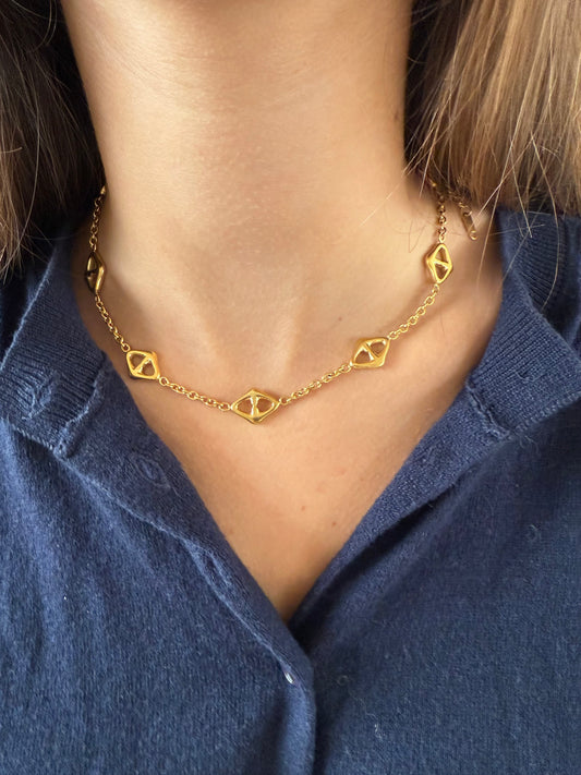 1975 Collection  Geometric Gold Necklace