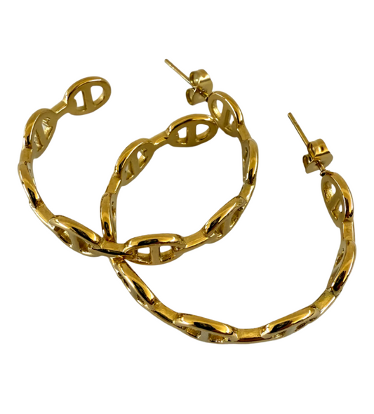 1975 Collection Gold Mariner Link Hoops