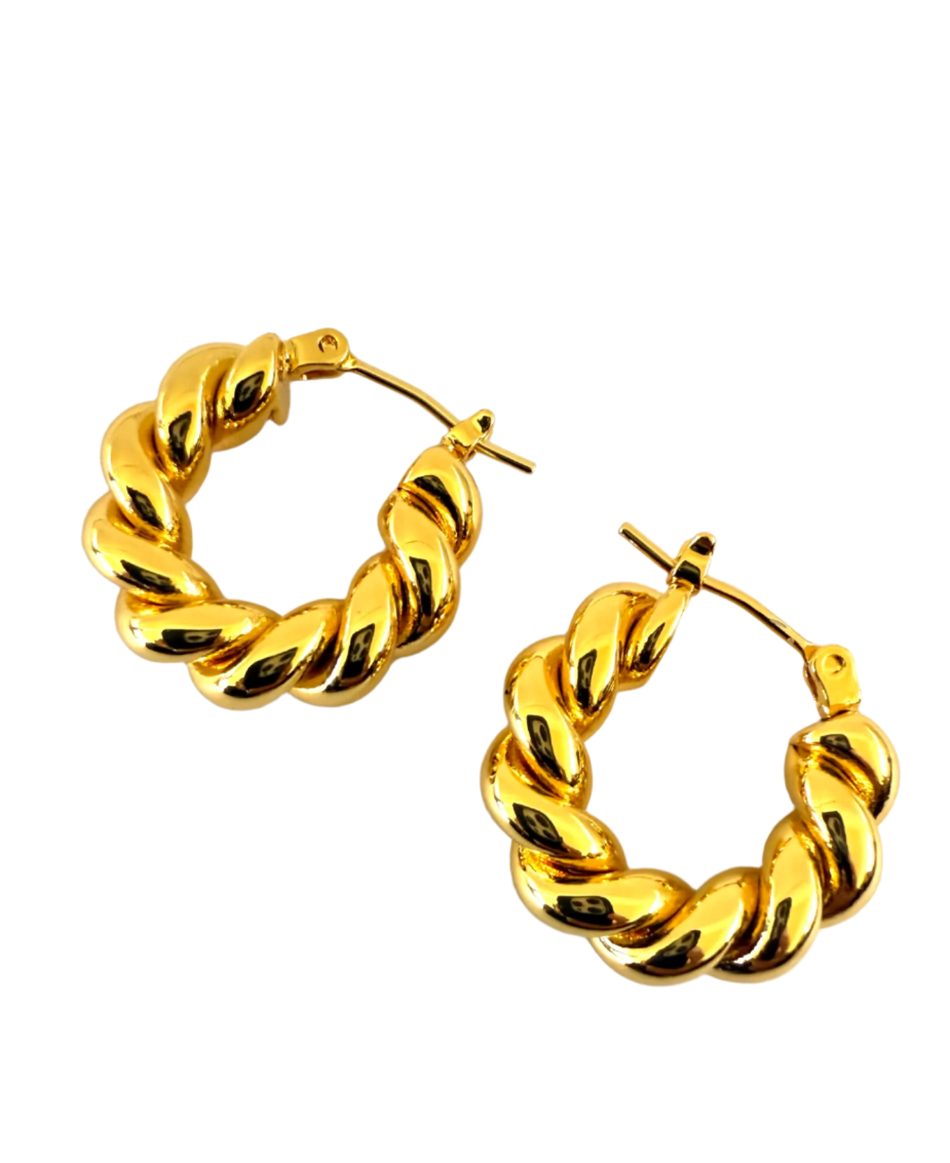 1975 Collection Small Gold Twisted Everyday Hoops