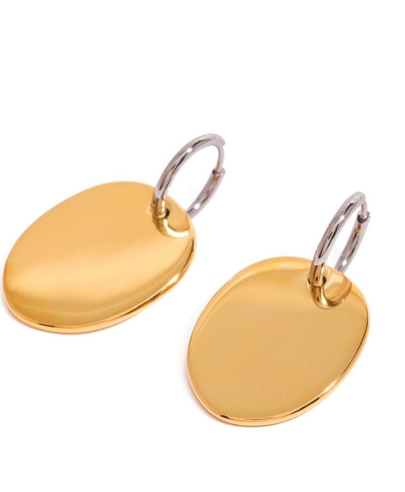 1975 Collection Gold & Silver Disc Drop Earrings